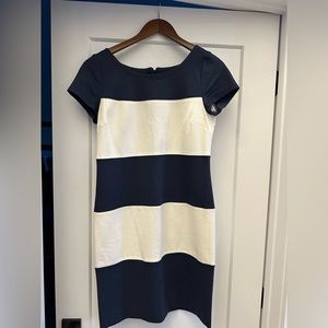 Banana Tepublic Size 2 Navy blue and white stripe dress